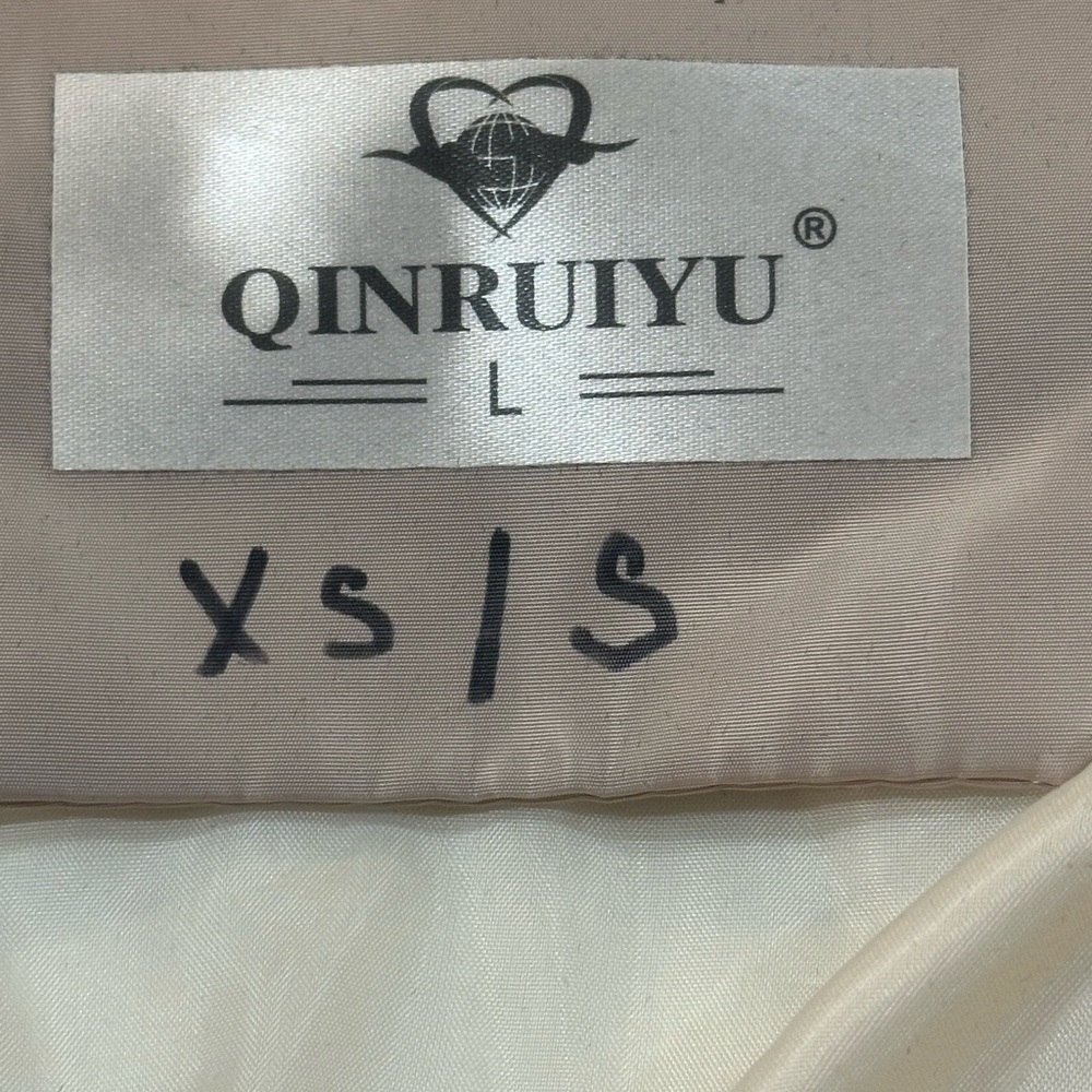 Qinruiyu Long Tan Puffer Coat with Hood Size Extra Small/Small New With Tags - Picture 7 of 15